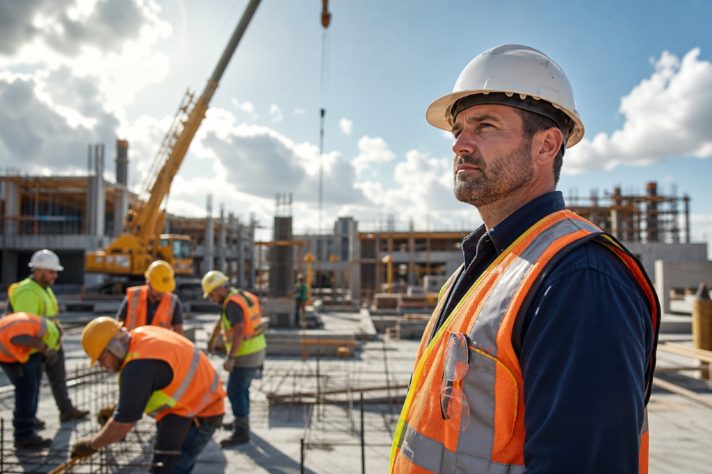 construction manager overseeing workers, highlighting summer construction talent shortages